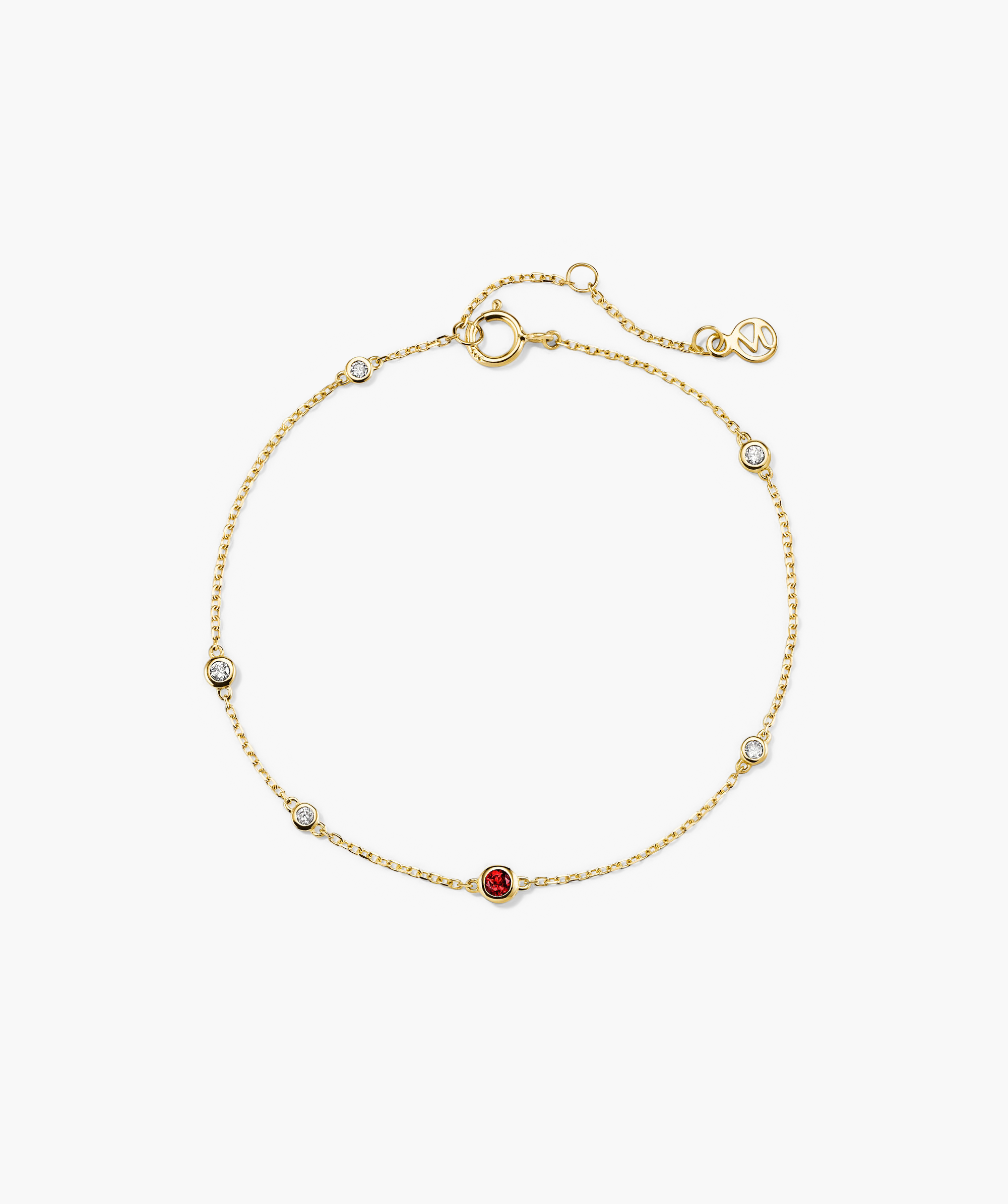 14k Yellow Gold - Garnet