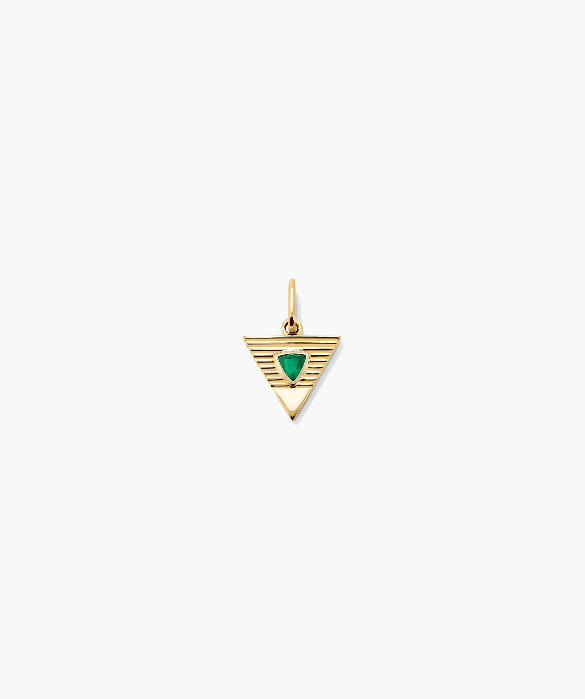 14k Yellow Gold - Earth - Green Onyx