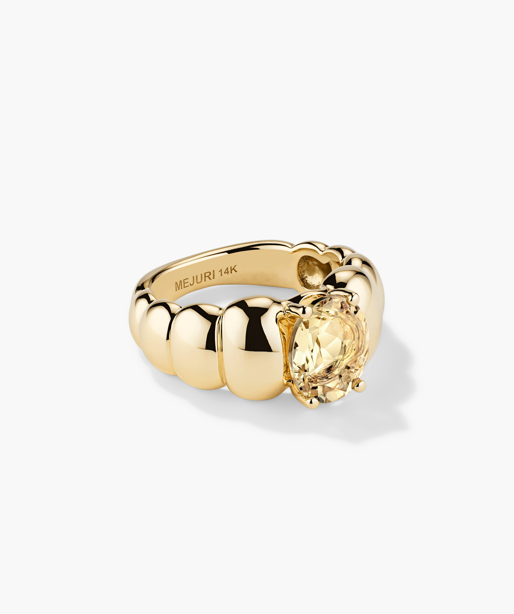 14k Yellow Gold - Champagne Quartz