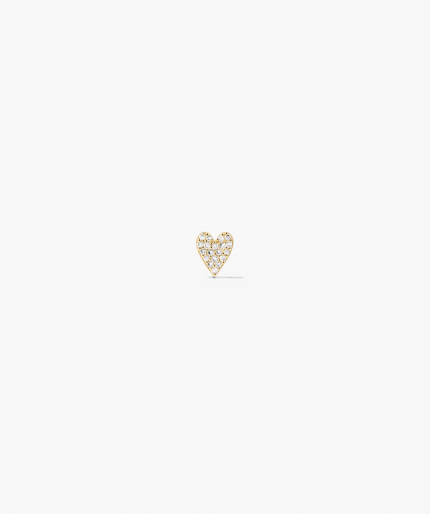 Piercing Studio - Pavé Diamond Heart Flat Back Stud
