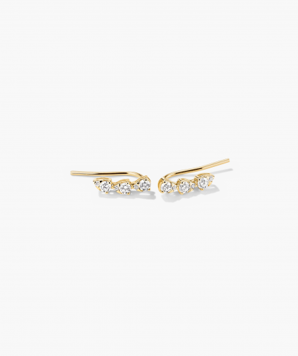 Lab Grown Diamond Pear Climber Studs