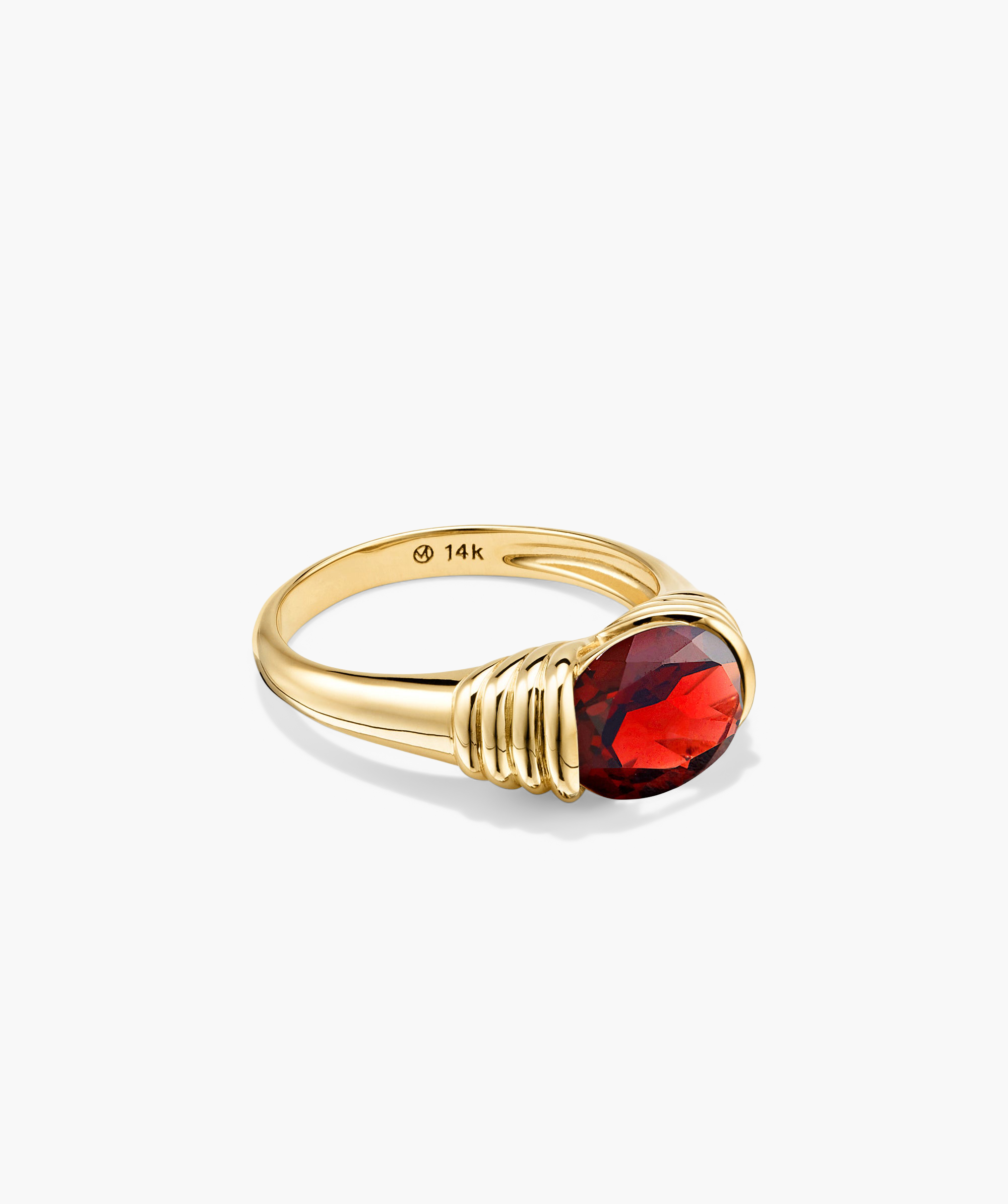 14k Yellow Gold - Garnet