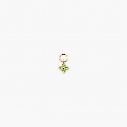 Single Gemstone Cluster Hoop Charm