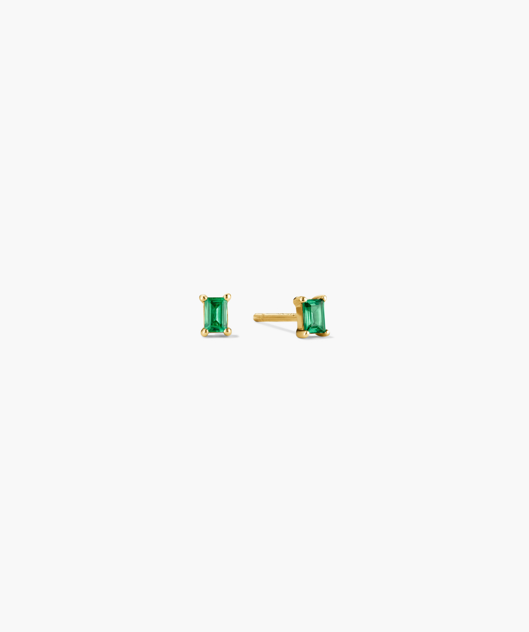 14k Yellow Gold - Lab Grown Emerald