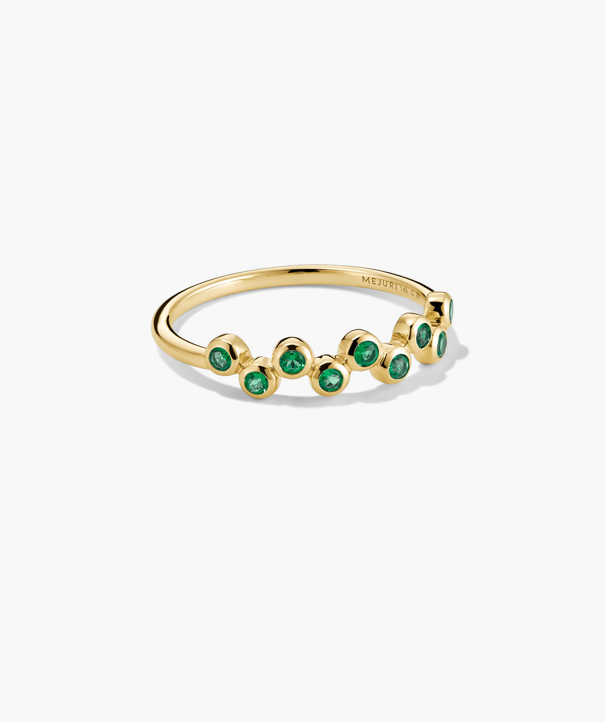 14k Yellow Gold - Lab Grown Emerald