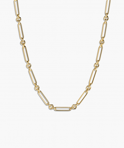 Mixed Link Paperclip Chain Charm Necklace