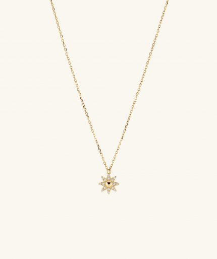 Pavé Diamond Sunburst Necklace