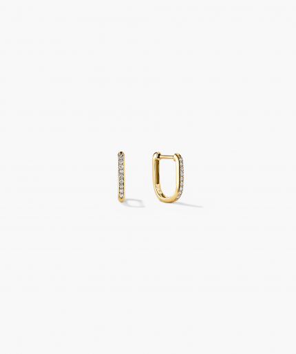Pavé Diamond Huggie U Hoops