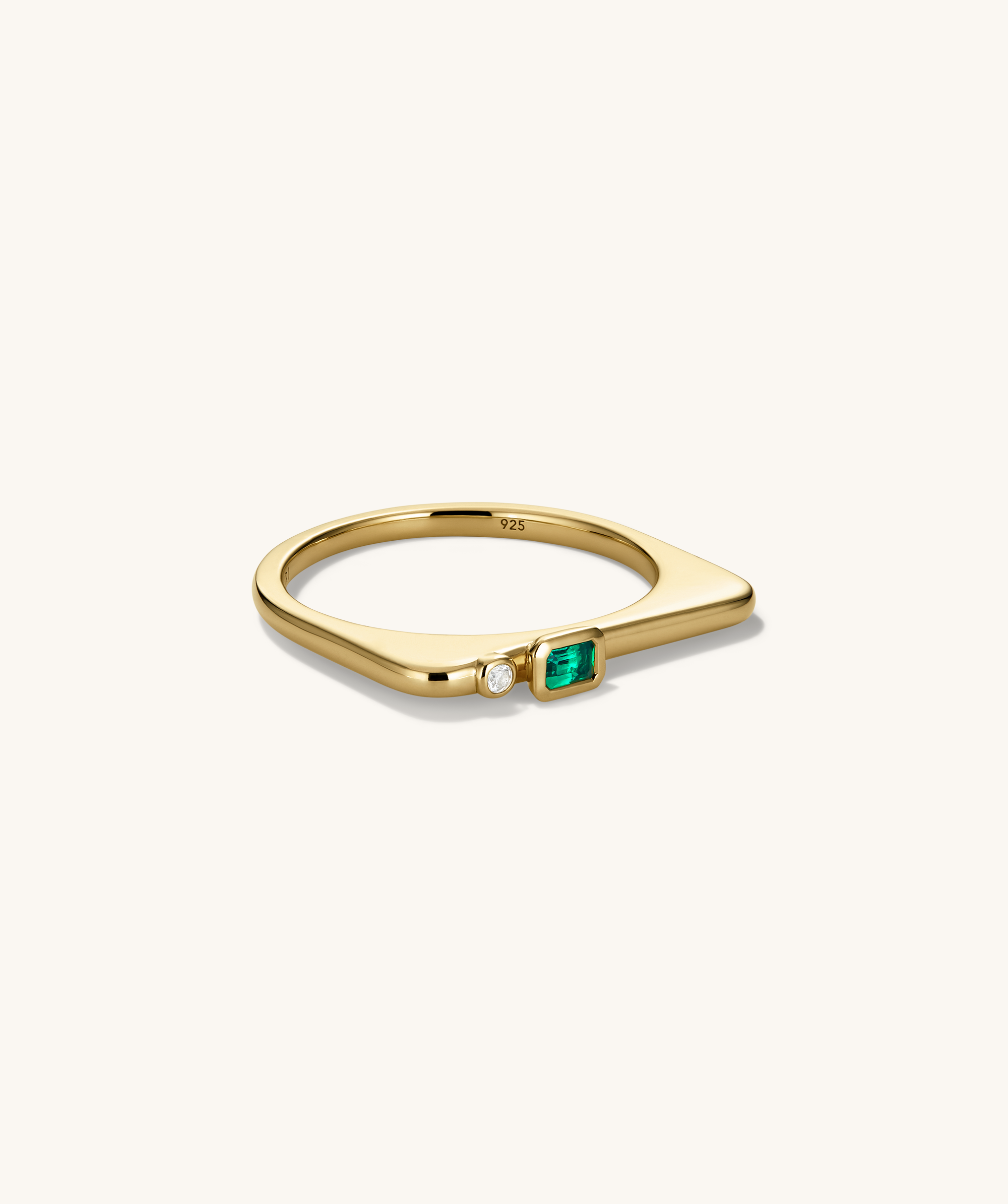 18k Gold Vermeil - Lab Grown Emerald
