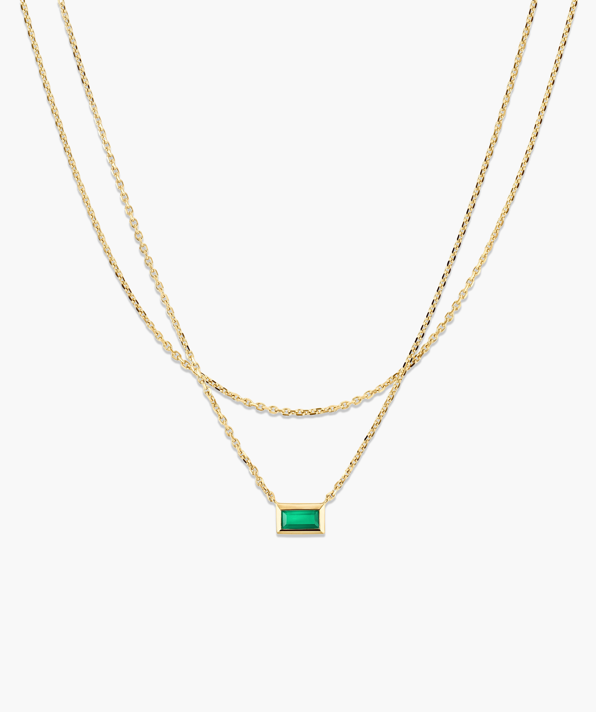 18k Gold Vermeil - Green Agate