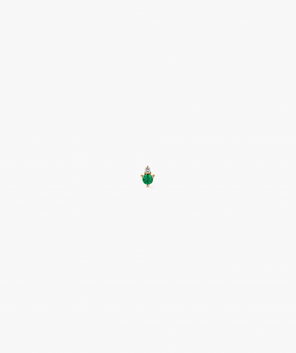Piercing Studio - Duo Diamond and Emerald Flat Back Stud