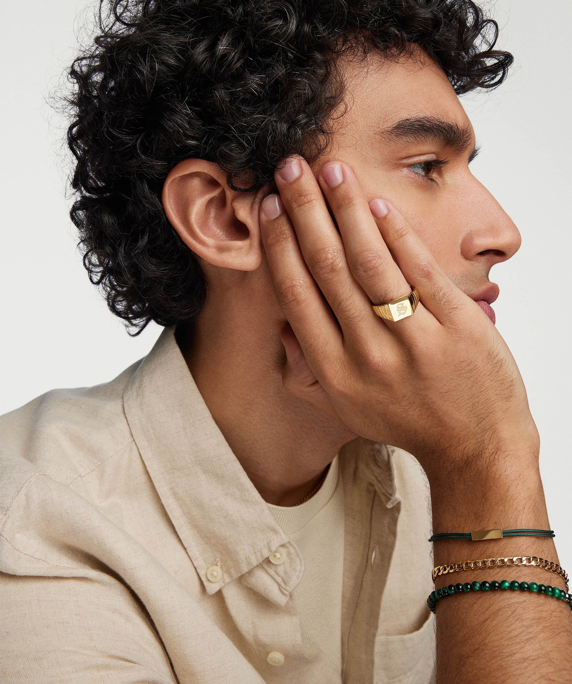 1-MENSCUFFSCORDSANDSIGNETS-BarCordBraceletGreen-14k-Stack_009_a2a911f7-2118-42b1-baff-772660294114