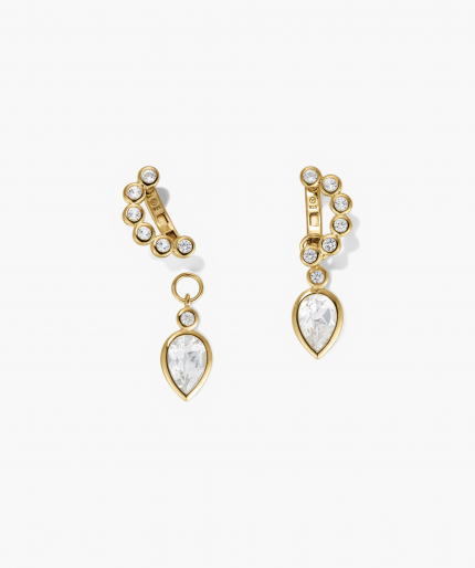 Remy Gemstone Charm Hoops